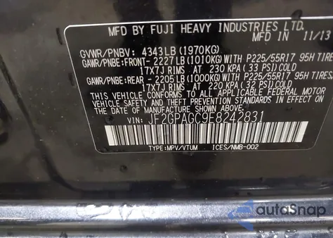 2014 Subaru Xv Crosstrek 2.0I Limited из США, поврежденный, VIN JF2GPAGC9E8242831